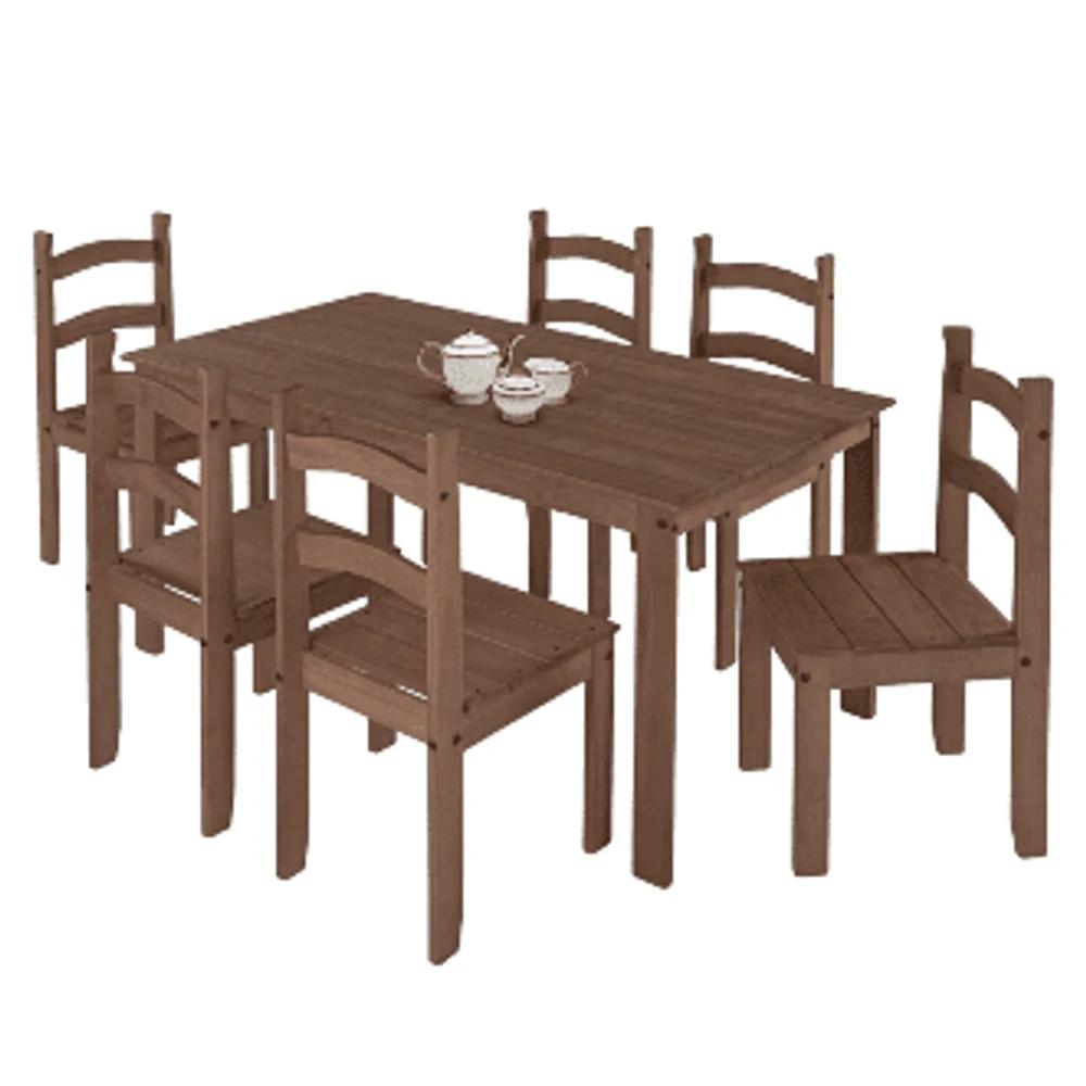 Juego de Comedor Unanime 6 Sillas Chocolate SEL-16f54a47