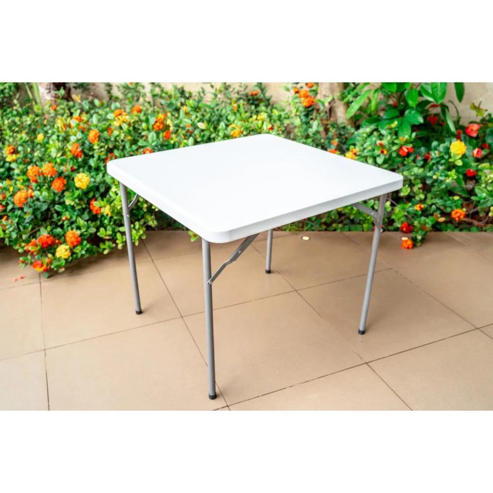 MESA PLEGABLE UNIQUE CUADRADA BLANCA P/4 PERSONAS MCB80 SEL-201554bf