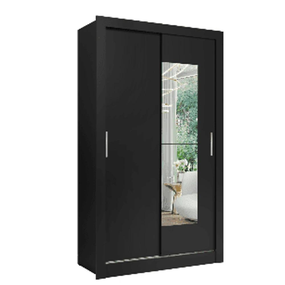 Ropero Unanime City 2 Puertas con Espejo Negro SEL-28f609ae