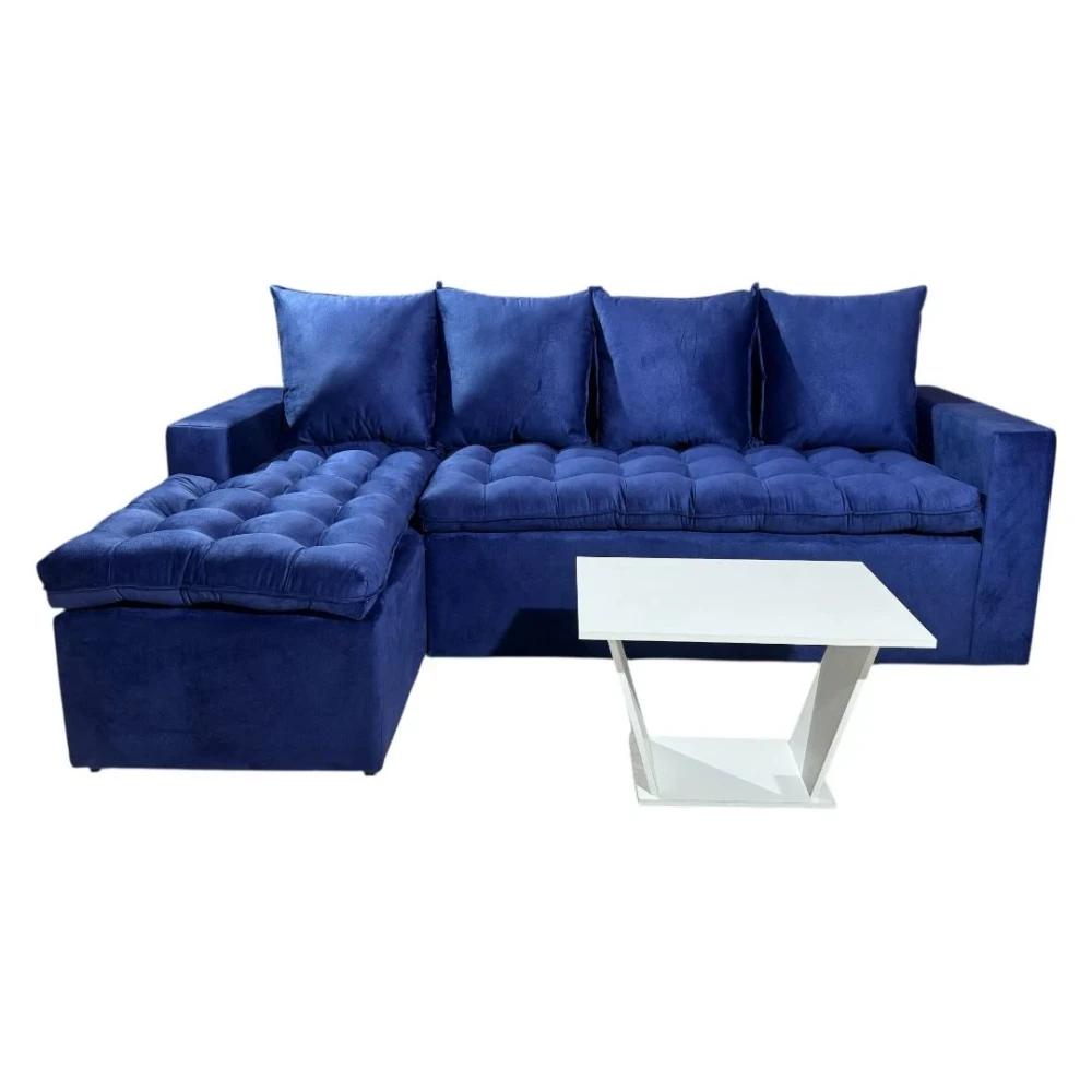 Sofá Unanime Atyra 3L + Chaise Azul SEL-3bde90e3