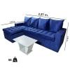 Sofá Unanime Atyra 3L + Chaise Azul SEL-3bde90e3