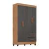 Ropero Unanime Alpes 4 Puertas Nature / Cinza SEL-40e36ec9