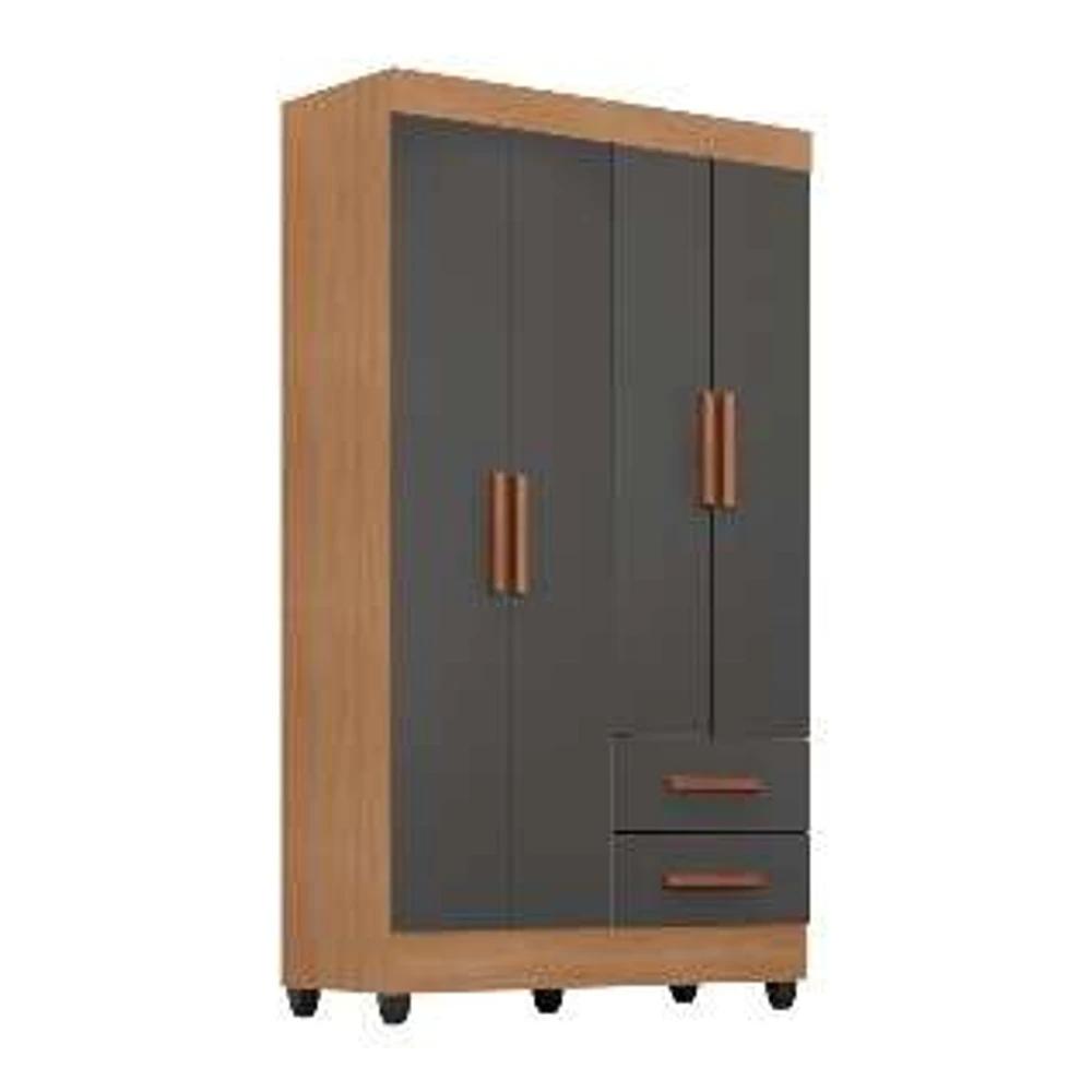 Ropero Unanime Alpes 4 Puertas Nature / Cinza SEL-40e36ec9