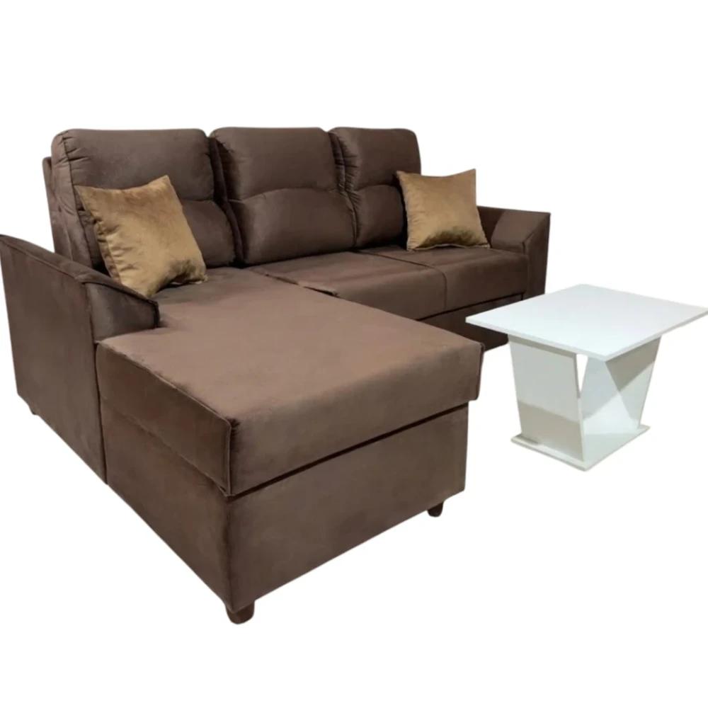 Sofá Unanime New San Lorenzo 2L + Chaise Marrón SEL-576ba468
