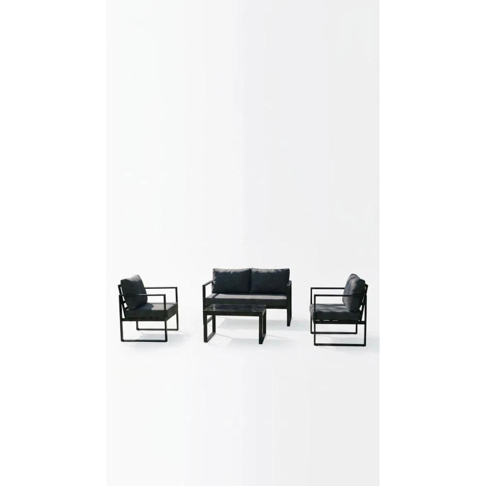 Juego de living Industrial Linea Aura gris oscuro SEL-5c3d9692