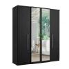 Ropero Unanime Splendore 4 Puertas con Espejo Negro SEL-6041d649