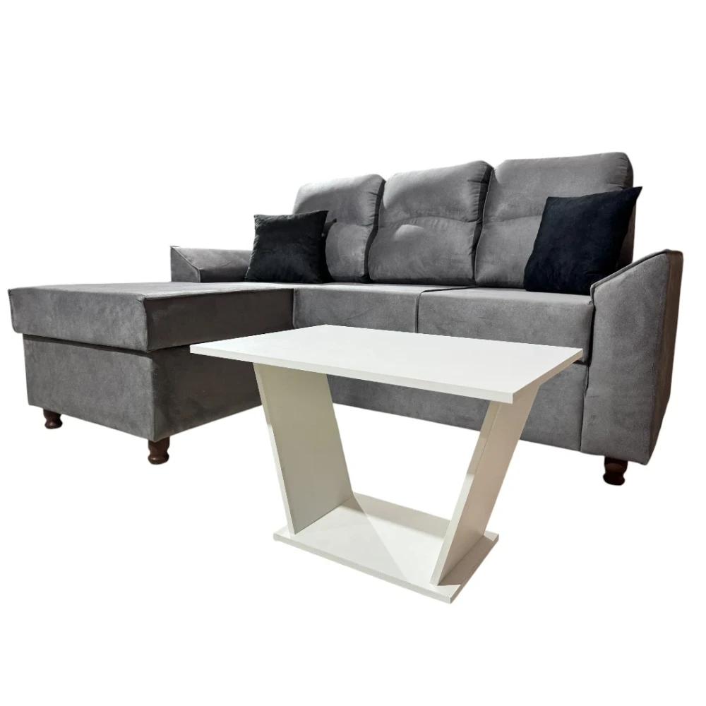 Sofá Unanime New San Lorenzo 2L + Chaise Gris SEL-65d7eca3