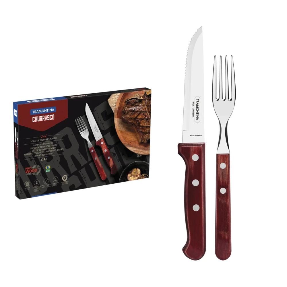 JUEGO CUBIERTOS JUMBO 12 PZAS CHURRASCO TRAMONTINA T21198D SEL-706eb2d7