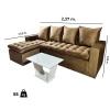 Sofá Unanime Atyra 3L + Chaise Beige SEL-7f013f28