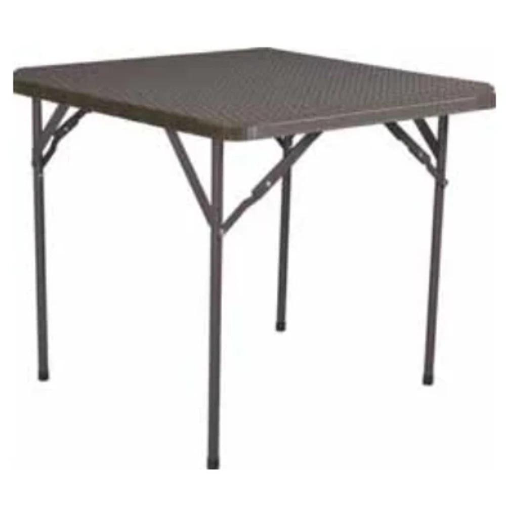 MESA PLEGABLE UNIQUE CUADRADA RATTAN MARRÓN P/4 PERSONAS MCR80 SEL-828c832a