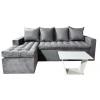 Sofá Unanime Atyra 3L + Chaise Gris SEL-8967cb03