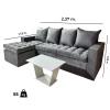 Sofá Unanime Atyra 3L + Chaise Gris SEL-8967cb03