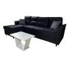 Sofá Unanime New San Lorenzo 3L + Chaise Negro SEL-90c16c42