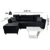 Sofá Unanime New San Lorenzo 3L + Chaise Negro SEL-90c16c42