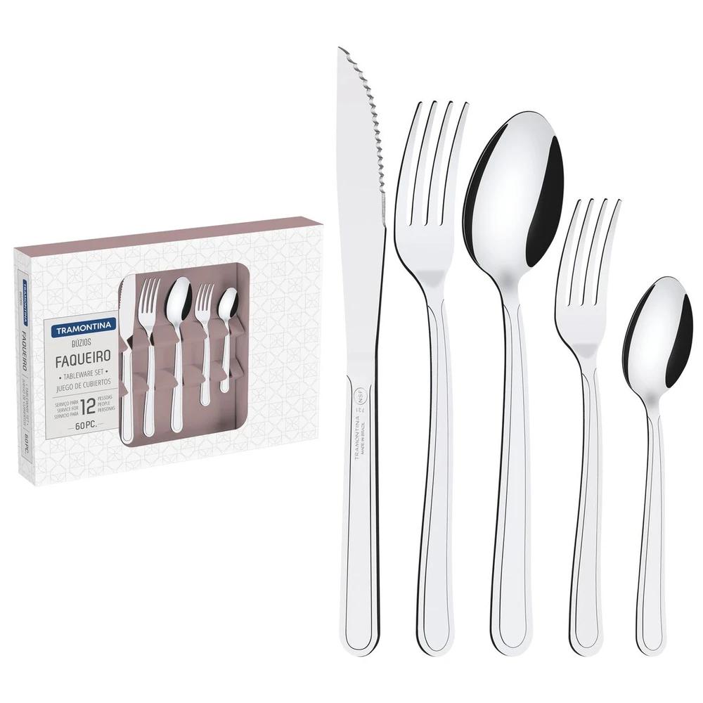 JUEGO DE CUBIERTOS CON CUCHILLOS BARBACOA TRAMONTINA 60PZ T237983 SEL-b1815e99