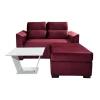 Sofá Unanime Piribebuy 2L + Puff Bordo SEL-c50c66e6