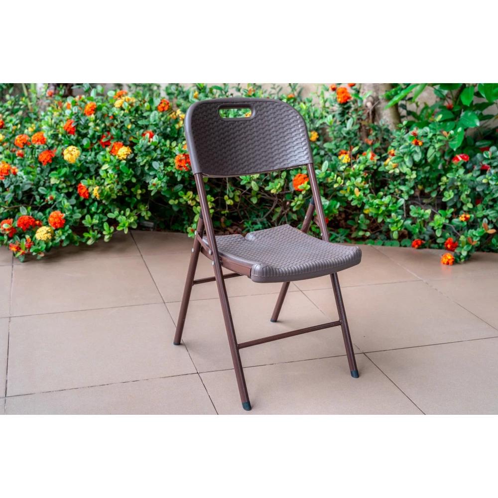 SILLA PLEGABLE RATTAN UNIQUE MARRON SPR SEL-cefcf246