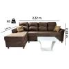 Sofá Unanime New San Lorenzo 3L + Chaise Marrón SEL-d046fea7