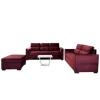 Sofá Unanime Piribebuy 3L + 2L + Puff Bordo SEL-d08ed1e0
