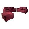 Sofá Unanime Piribebuy 3L + 2L + Puff Bordo SEL-d08ed1e0