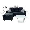 Sofá Unanime New San Lorenzo 2L + Chaise Negro SEL-e241b13d