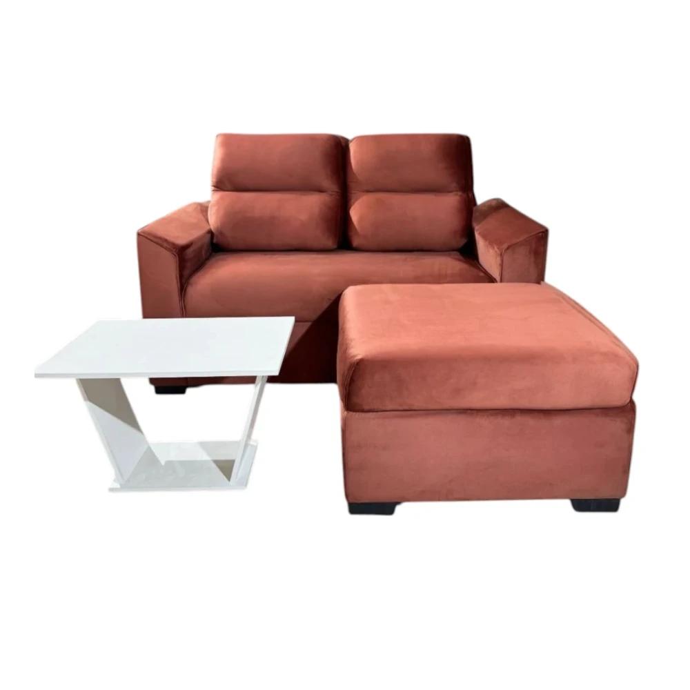 Sofá Unanime Piribebuy 2L + Puff Terracota SEL-edd60fd8