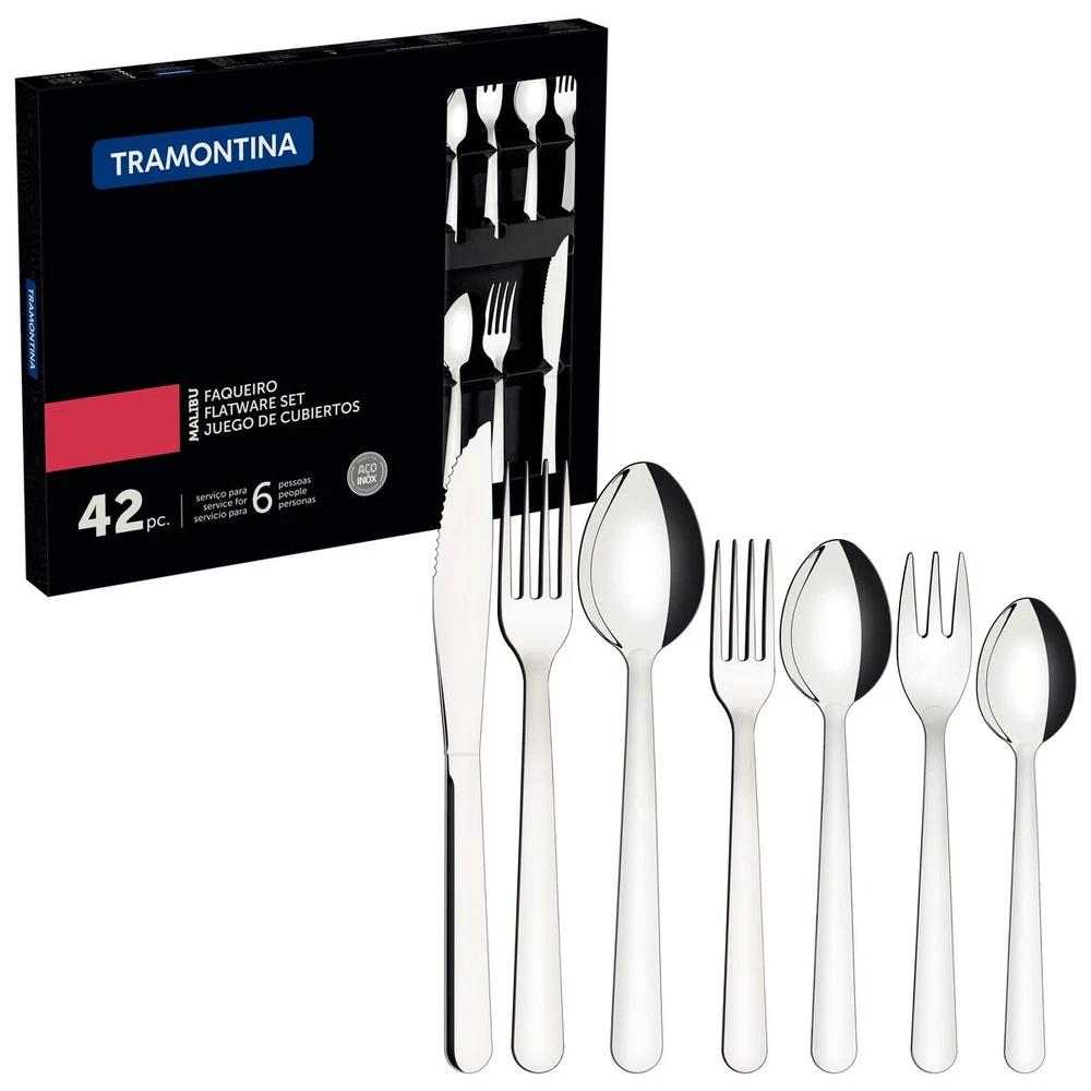 JUEGO DE CUBIERTOS 42 PIEZAS MALIBU TRAMONTINA T23799I SEL-f74457fc